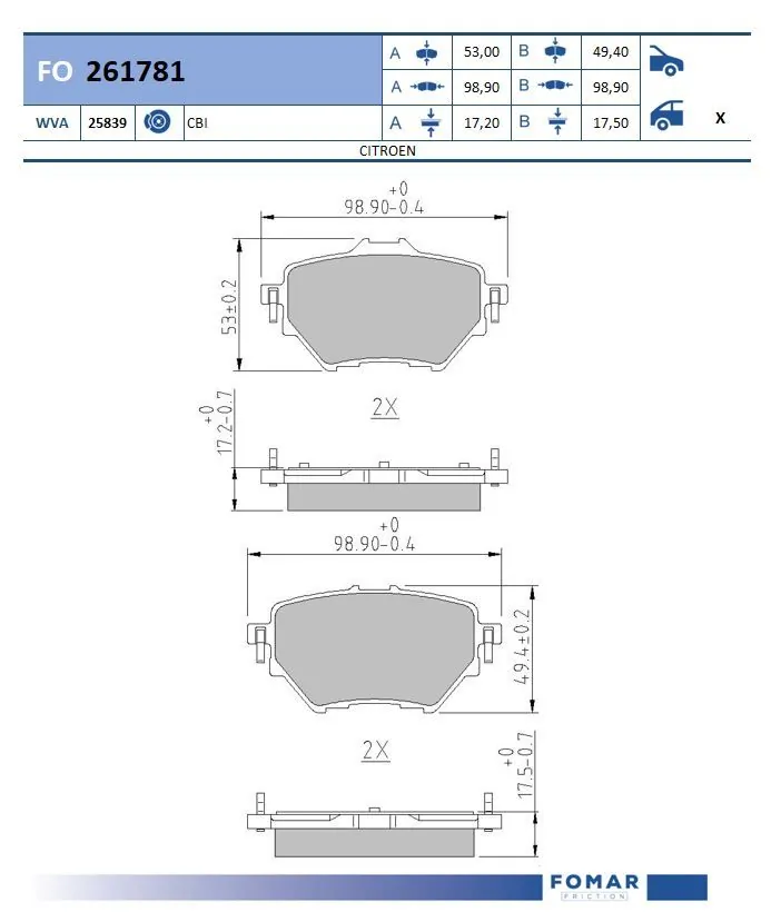 Brake Pad Set, disc brake